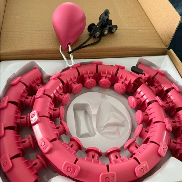 BNIB Adjustable weighted Massage Hula Hoop in Bright Pink - Picture 3 of 7